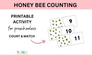 free honey bee counting printable