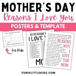 mothers day reasons i love you poster
