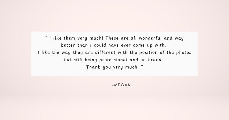 Client Testimonial Megan Pin Design Service