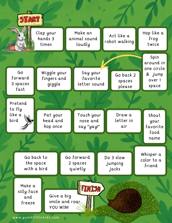 6 Hop to the Burrow – A Sound & Play Printable Board Game