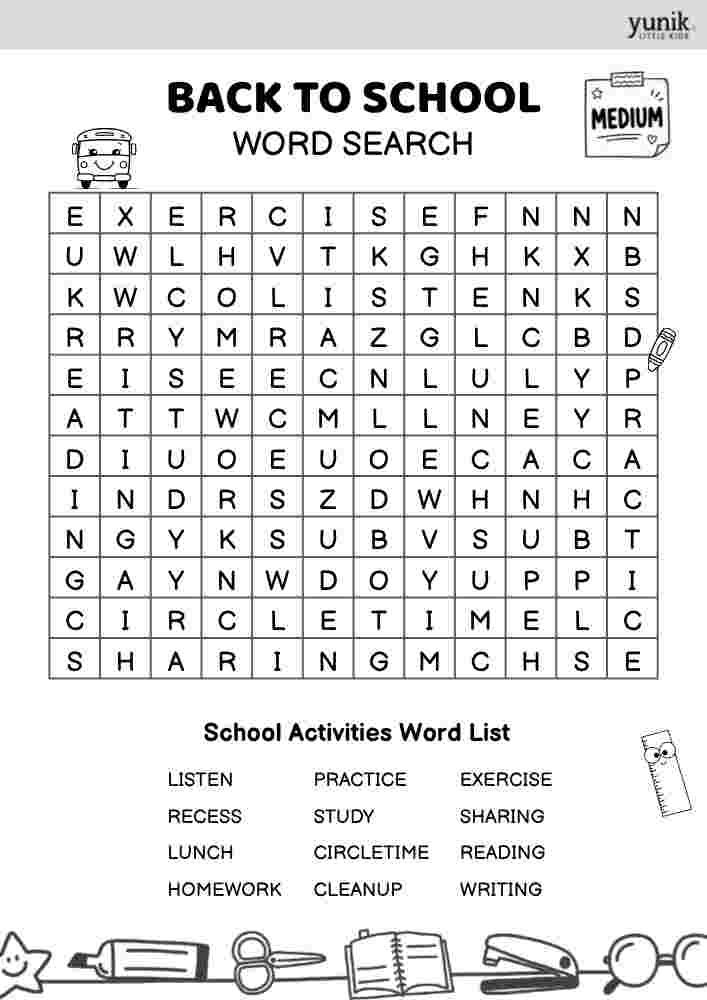 Activities Back to school Medium