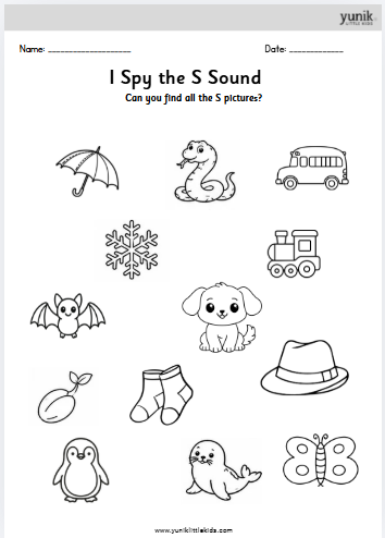 I spy letter s sound