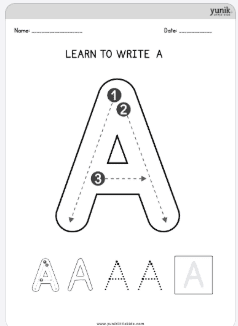 Learn to write uppercase letter a
