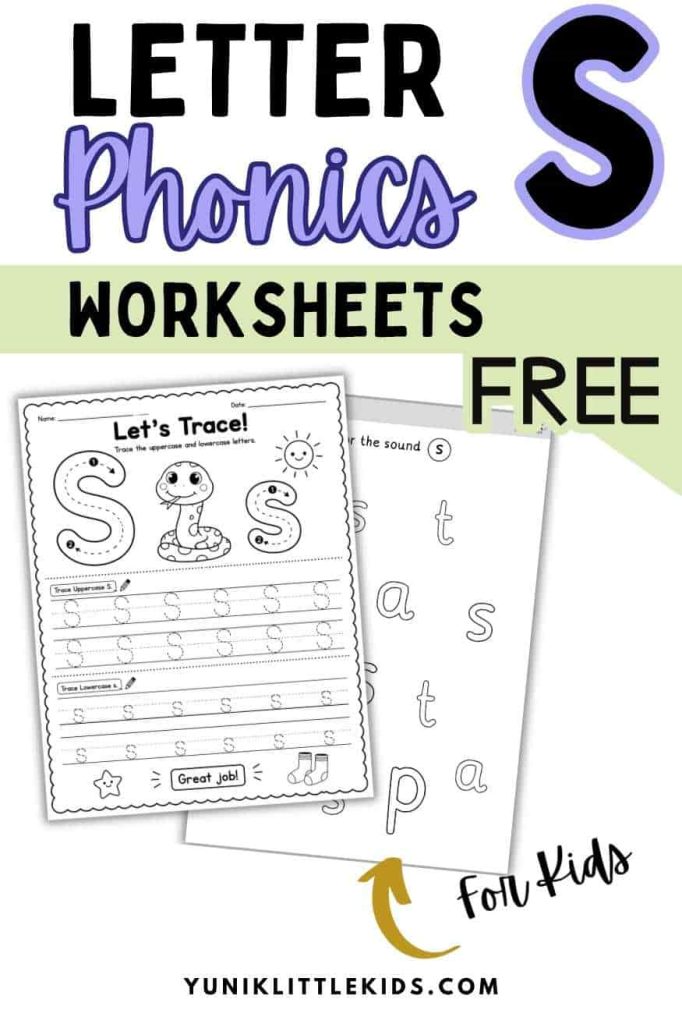 Letter S Phonics Worksheets for Kids