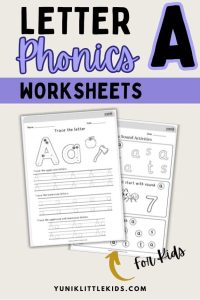 Letter a phonics worksheets for kids