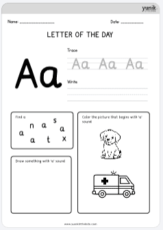 Letter of the day a