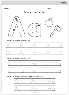 Trace letter a