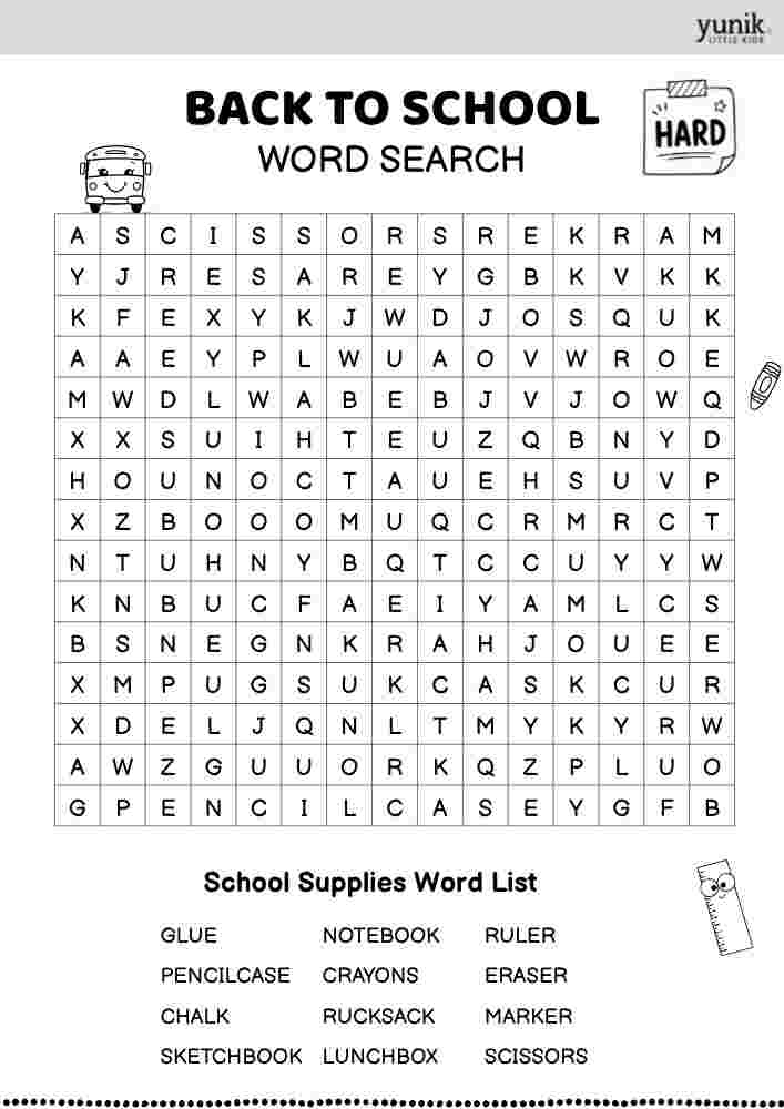supplies Back to school Hard