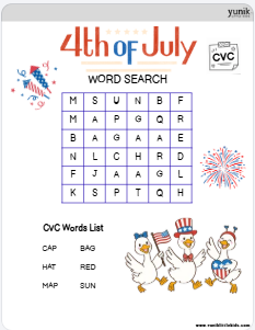 CVC Color 4th of july wordsearch