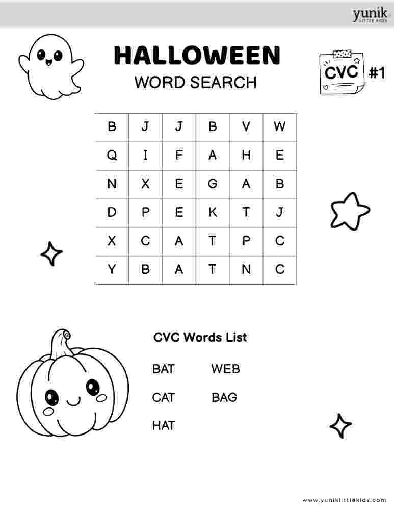 Halloween Word Search CVC 1