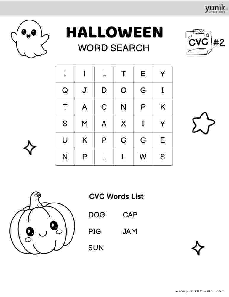 Halloween Word Search CVC 2