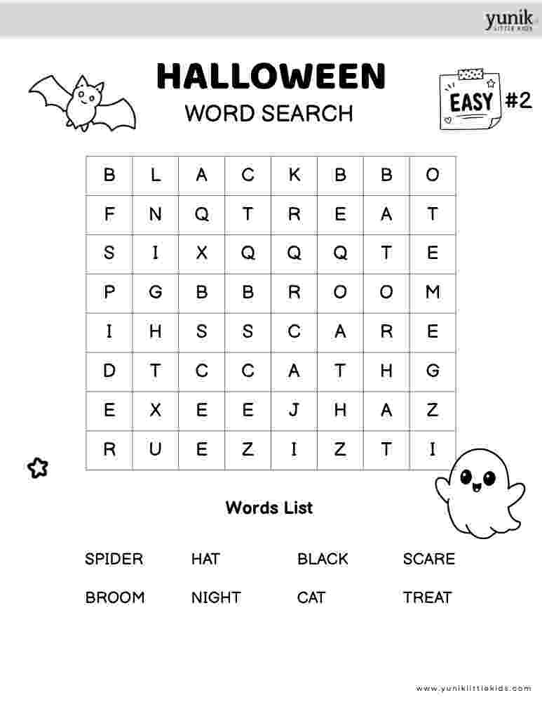 Halloween Word Search easy 2