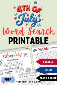 free 4th of july word search printable