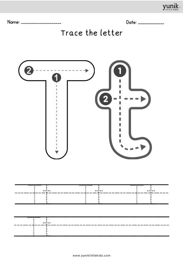 Trace the letter T