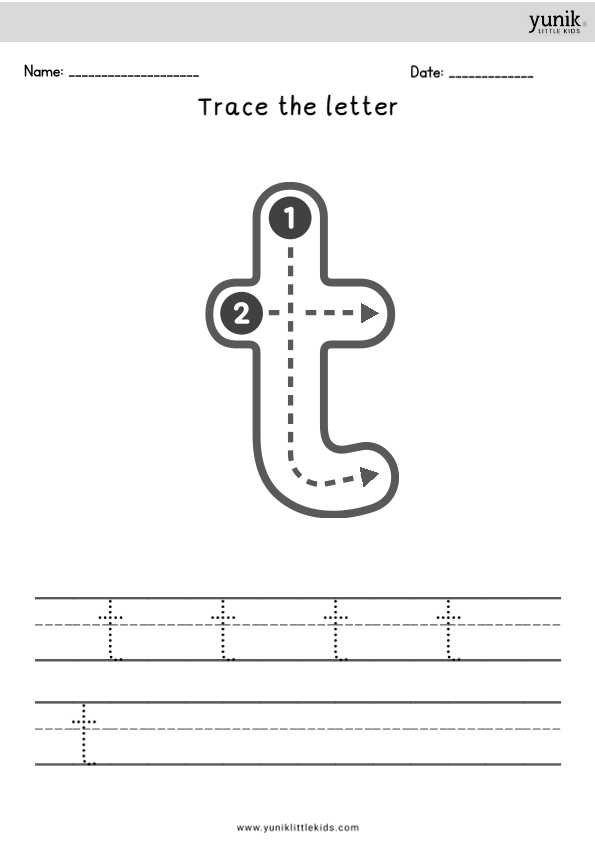 Trace the letter lowercase T-1