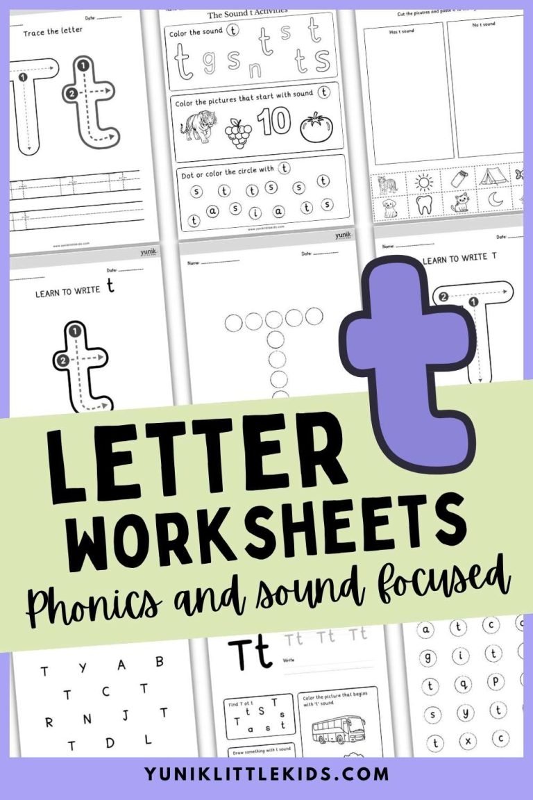 letter t kindergarten worksheets